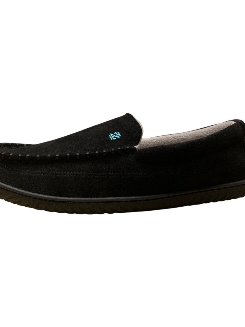 Izod Men's Black Suede Slippers